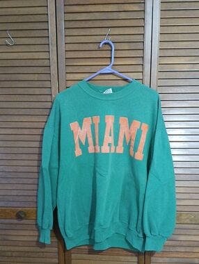 University Of Miami Green Crewneck Sweatshirt